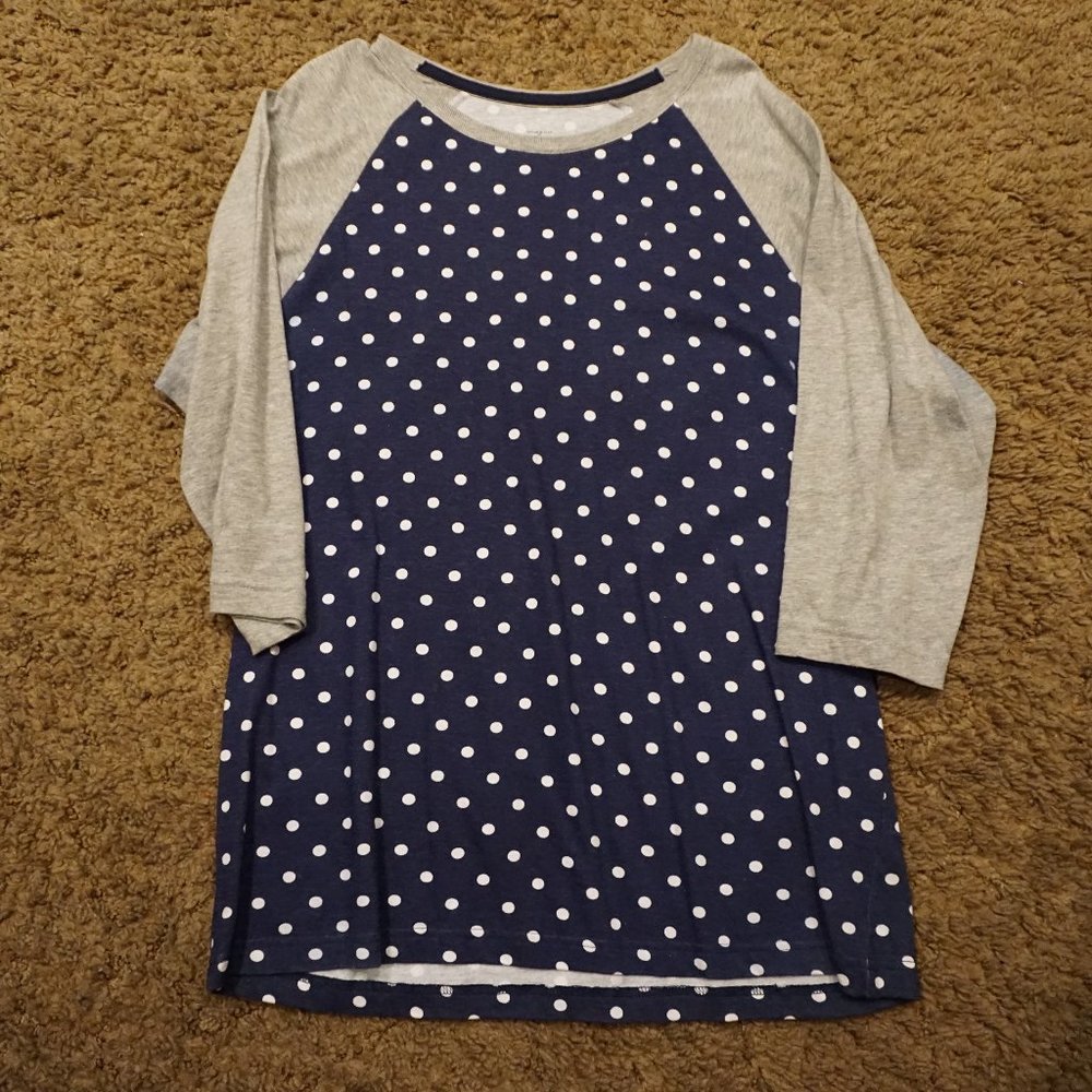 Baseball Tee Shirt Sunday Work Clothes Medium Polka Dots